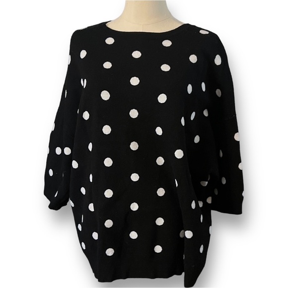 Victor Glemaud Sweaters - VICTOR GLEMAUD Knit Black/White Polka Dots SS Sweater Size 1X New Never …